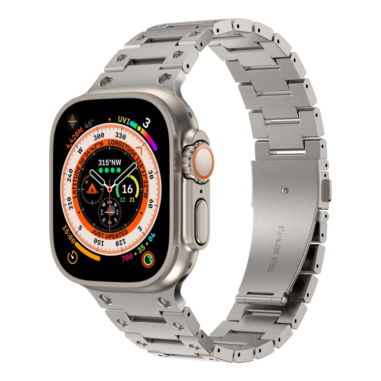 Double Rows Metal Watch Band For Apple Watch 2 42mm(Titanium) - Watch Bands by PMC TechLife | Online Shopping South Africa | PMC TechLife