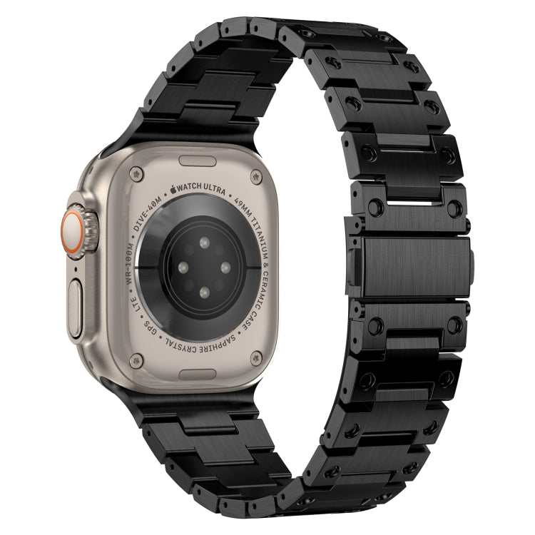 Double Rows Metal Watch Band For Apple Watch 9 41mm(Black) - Watch Bands by PMC TechLife | Online Shopping South Africa | PMC TechLife