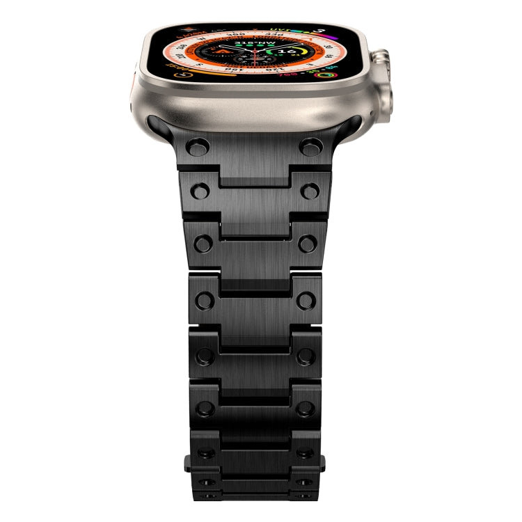 Double Rows Metal Watch Band For Apple Watch 9 41mm(Black) - Watch Bands by PMC TechLife | Online Shopping South Africa | PMC TechLife