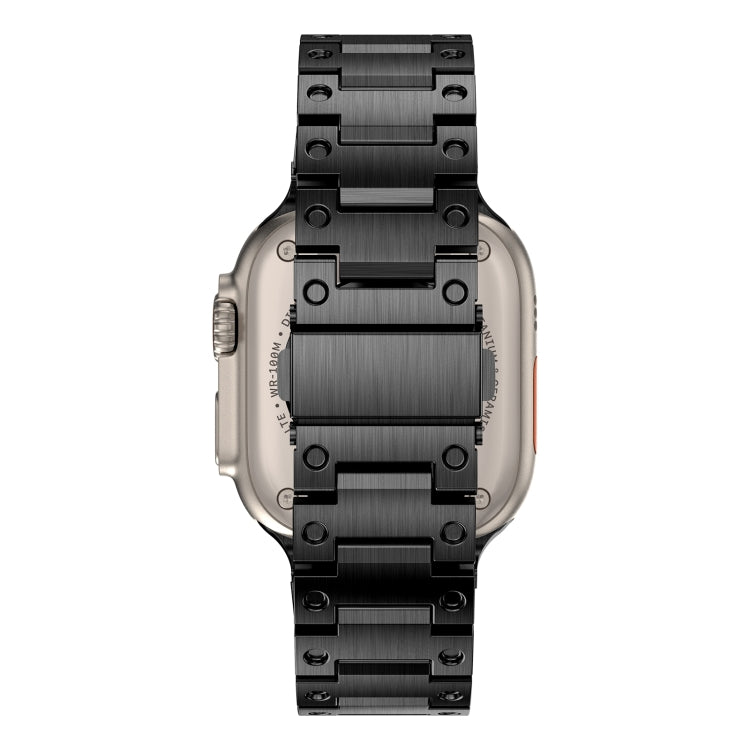 Double Rows Metal Watch Band For Apple Watch 9 41mm(Black) - Watch Bands by PMC TechLife | Online Shopping South Africa | PMC TechLife