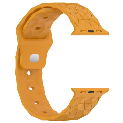 Football Texture Silicone Watch Band For Apple Watch 6 44mm(Yellow) - Watch Bands by PMC Jewellery | Online Shopping South Africa | PMC Jewellery