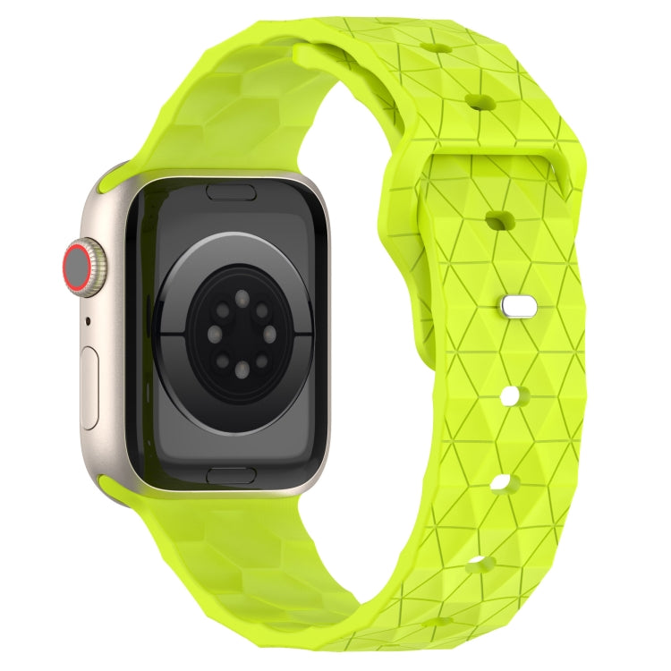 Football Texture Silicone Watch Band For Apple Watch 5 40mm(Limes Green) - Watch Bands by PMC Jewellery | Online Shopping South Africa | PMC Jewellery