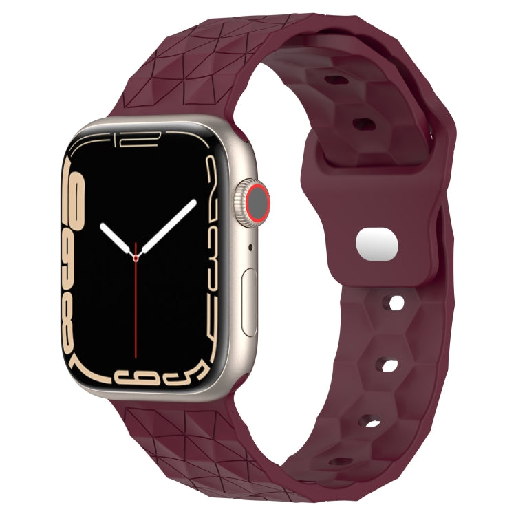 Football Texture Silicone Watch Band For Apple Watch 38mm(Wine Red) - Watch Bands by PMC Jewellery | Online Shopping South Africa | PMC Jewellery