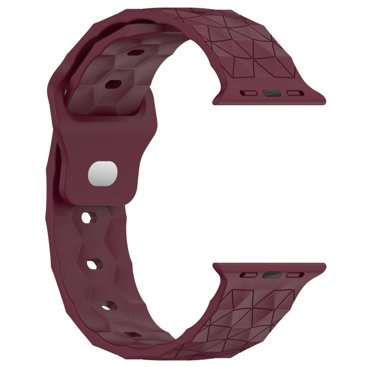 Football Texture Silicone Watch Band For Apple Watch 38mm(Wine Red) - Watch Bands by PMC Jewellery | Online Shopping South Africa | PMC Jewellery