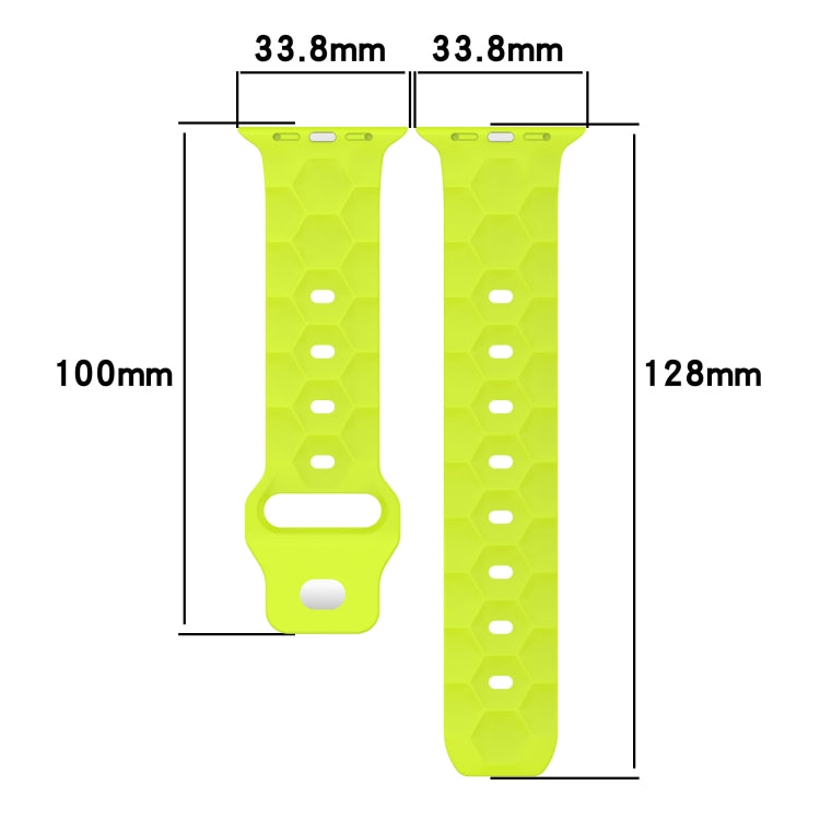 Football Texture Silicone Watch Band For Apple Watch 6 44mm(Yellow) - Watch Bands by PMC Jewellery | Online Shopping South Africa | PMC Jewellery