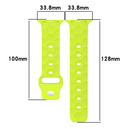 Football Texture Silicone Watch Band For Apple Watch 4 44mm(Yellow) - Watch Bands by PMC Jewellery | Online Shopping South Africa | PMC Jewellery