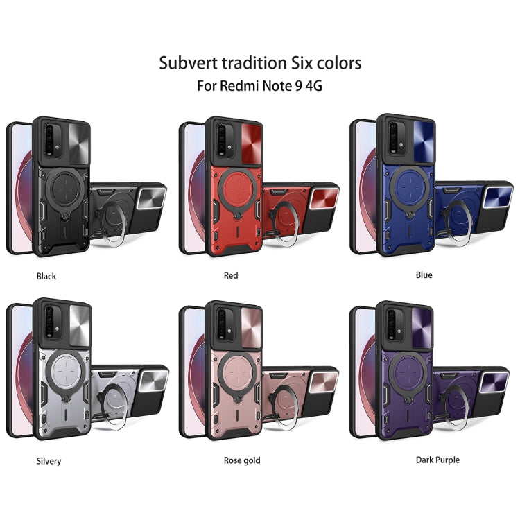 For Xiaomi Redmi Note 9 4G / Poco M3 CD Texture Sliding Camshield Magnetic Holder Phone Case(Silver) - free shipping - PMC TechLife - Order now!