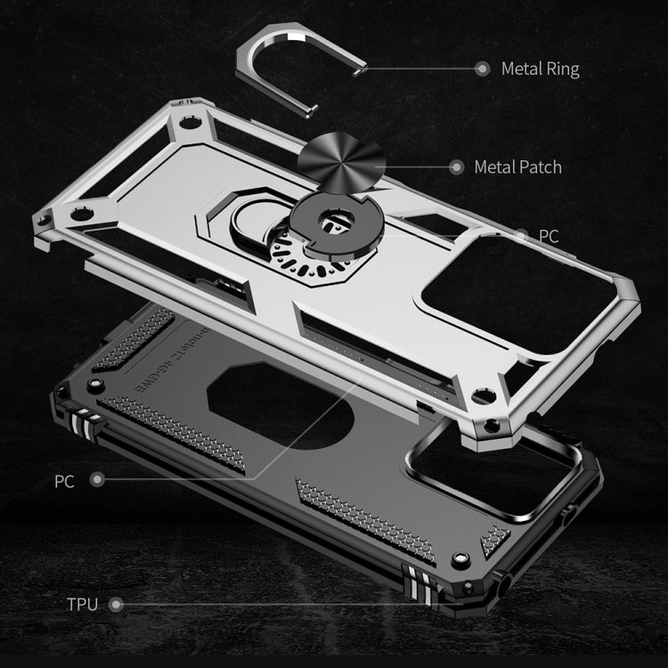 For Xiaomi Redmi Note 12 4G Global Shockproof TPU + PC Phone Case with Holder(Silver) - free shipping - PMC TechLife - Order now!