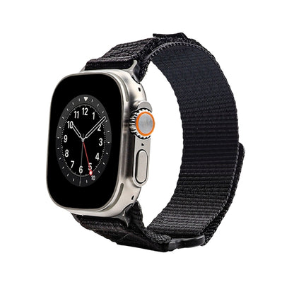 Nylon Two Section Watch Band For Apple Watch Ultra 49mm(Black) - Watch Bands by PMC Jewellery | Online Shopping South Africa | PMC Jewellery