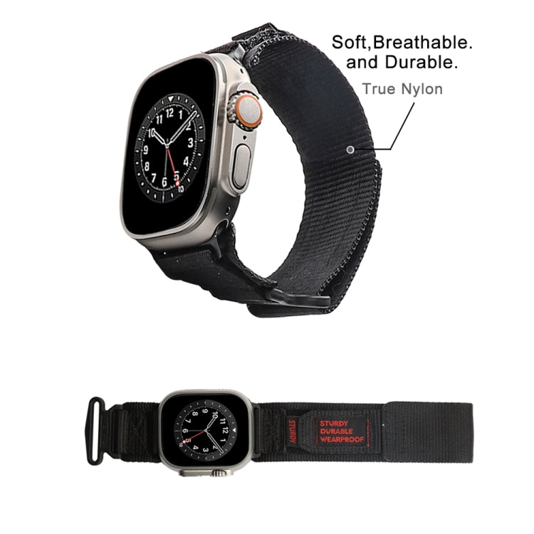 Nylon Two Section Watch Band For Apple Watch 5 44mm(Black) - Watch Bands by PMC Jewellery | Online Shopping South Africa | PMC Jewellery