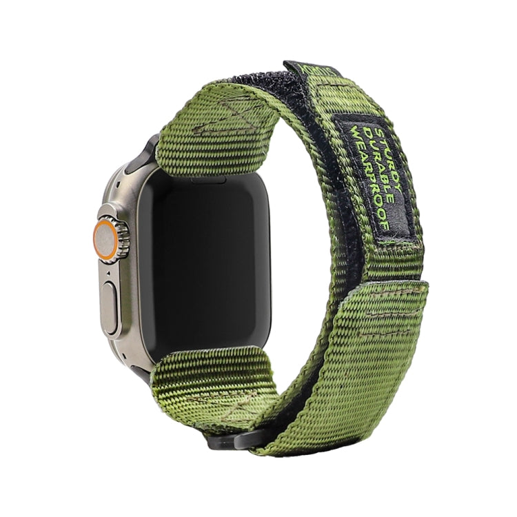 Nylon Two Section Watch Band For Apple Watch 4 44mm(Dark Green) - Watch Bands by PMC Jewellery | Online Shopping South Africa | PMC Jewellery