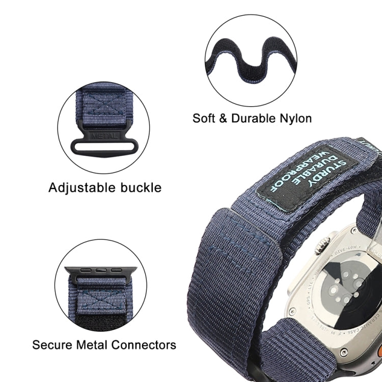 Nylon Two Section Watch Band For Apple Watch 9 45mm(Blue) - free shipping - PMC TechLife - Order now!
