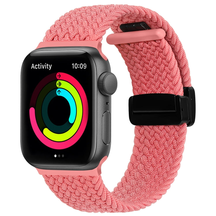 Magnetic Fold Clasp Woven Watch Band For Apple Watch 6 44mm(Pink) - Watch Bands by PMC Jewellery | Online Shopping South Africa | PMC Jewellery