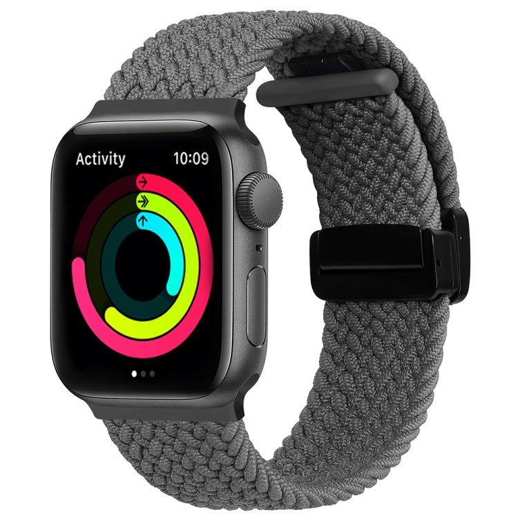Magnetic Fold Clasp Woven Watch Band For Apple Watch 5 44mm(Grey) - Watch Bands by PMC TechLife | Online Shopping South Africa | PMC TechLife