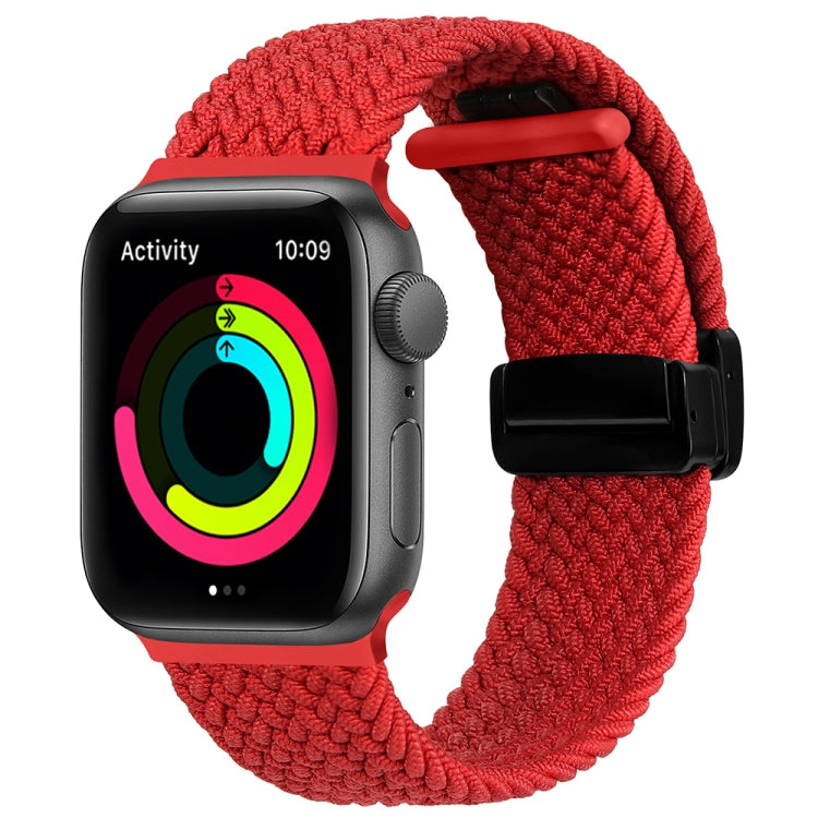 Magnetic Fold Clasp Woven Watch Band For Apple Watch 4 40mm(Red) - Watch Bands by PMC TechLife | Online Shopping South Africa | PMC TechLife