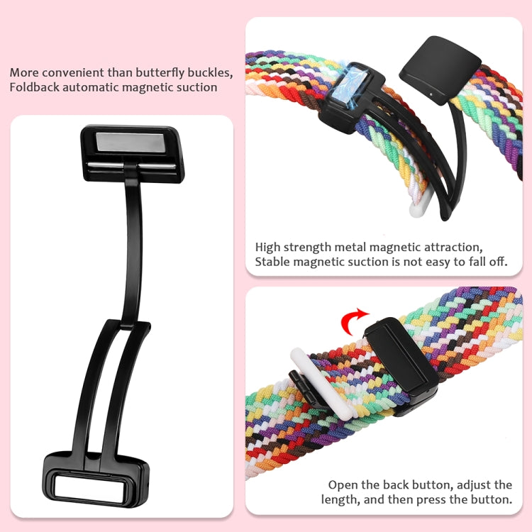 Magnetic Fold Clasp Woven Watch Band For Apple Watch 7 45mm(Starlight Color) - Watch Bands by PMC Jewellery | Online Shopping South Africa | PMC Jewellery