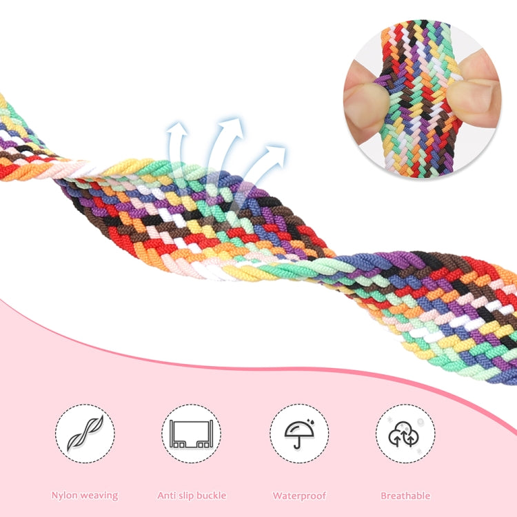 Magnetic Fold Clasp Woven Watch Band For Apple Watch 8 45mm(Pink) - Watch Bands by PMC TechLife | Online Shopping South Africa | PMC TechLife