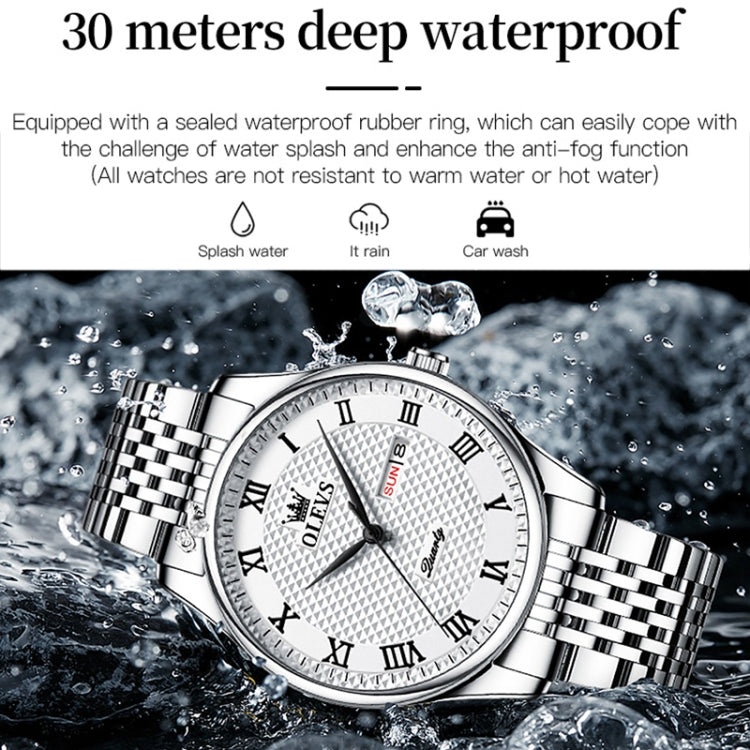 OLEVS 5562 Men Multifunctional Business Waterproof Quartz Watch(White) - Metal Strap Watches by OLEVS | Online Shopping South Africa | PMC Jewellery