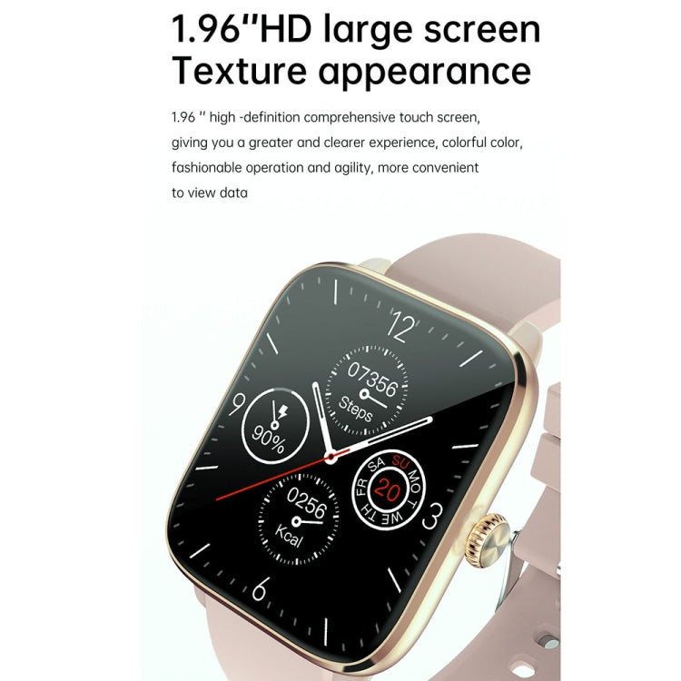 T20 1.96 inch IP67 Waterproof Silicone Band Smart Watch, Supports Dual-mode Bluetooth Call / Heart Rate Monitoring(Gold) - Smart Watches by PMC Jewellery | Online Shopping South Africa | PMC Jewellery