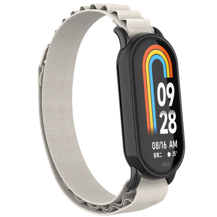 For Xiaomi Mi Band 8 Metal Plug Loop Nylon Watch Band(Black+Starlight) - Watch Bands by PMC TechLife | Online Shopping South Africa | PMC TechLife