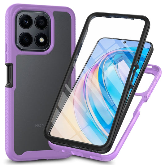 For Honor X8a Starry Sky Full Body Hybrid Shockproof Phone Case with PET Film(Purple) - Honor Cases by PMC Jewellery | Online Shopping South Africa | PMC Jewellery