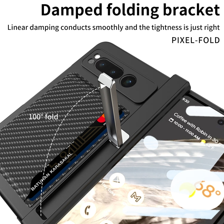 For Google Pixel Fold GKK Integrated Fold Hinge Full Coverage Phone Case with Card Bag(Black) - Google Cases by GKK | Online Shopping South Africa | PMC Jewellery