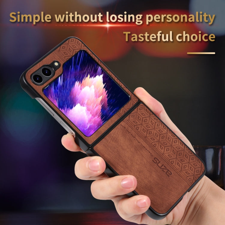 For Samsung Galaxy Z Flip5 AZNS 3D Embossed Skin Feel Phone Case(Brown) - Galaxy Z Flip5 Cases by AZNS | Online Shopping South Africa | PMC Jewellery | Buy Now Pay Later Mobicred