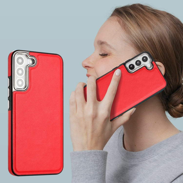 For Samsung Galaxy S23+ Leather Texture Full Coverage Phone Case(Red) - free shipping - PMC TechLife - Order now!