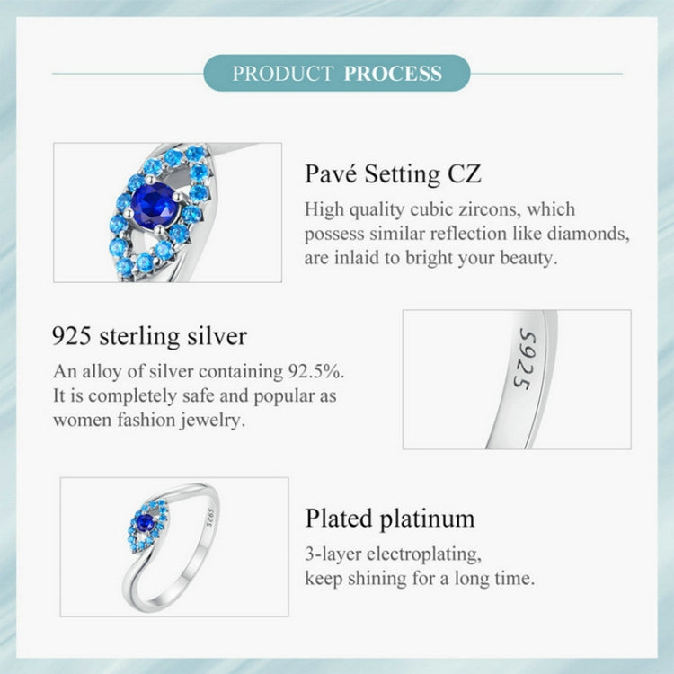 SCR947-6 S925 Sterling Silver Guardian Devil Eye Ring Versatile Ring Hand Decoration - Rings by PMC Jewellery | Online Shopping South Africa | PMC Jewellery