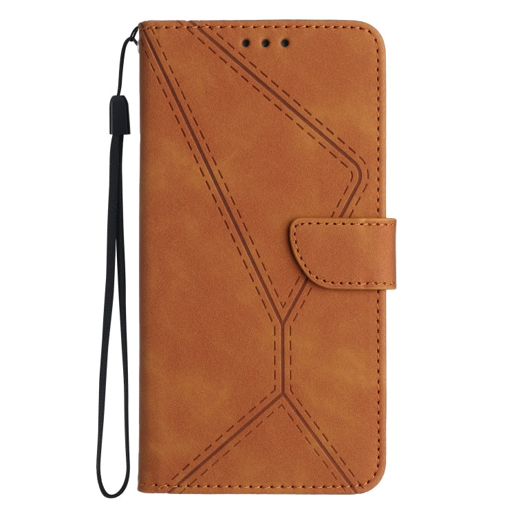 For iPhone 15 Stitching Embossed Leather Phone Case(Brown) - iPhone 15 Cases by PMC Jewellery | Online Shopping South Africa | PMC Jewellery