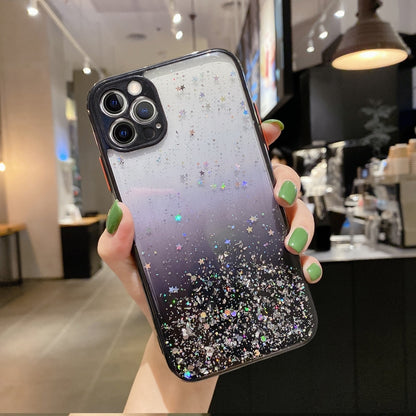 For iPhone 13 Pro Max Starry Gradient Glitter Powder TPU Phone Case(Black) - iPhone 13 Pro Max Cases by PMC Jewellery | Online Shopping South Africa | PMC Jewellery