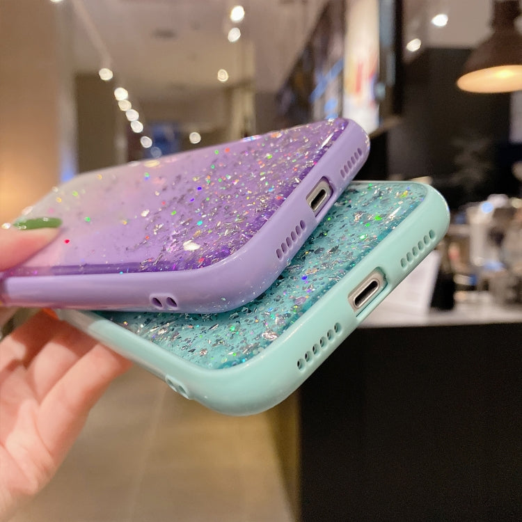 For iPhone 11 Starry Gradient Glitter Powder TPU Phone Case(Yellow) - iPhone 11 Cases by PMC Jewellery | Online Shopping South Africa | PMC Jewellery