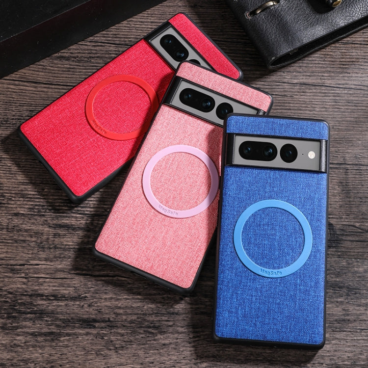 For Google Pixel 8 Magsafe Magnetic Ring Cloth Texture Phone Case(Pink) - free shipping - PMC TechLife - Order now!