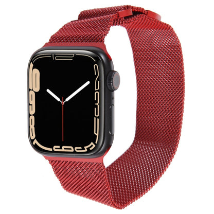 For Apple Watch 8 45mm Milanese Metal Magnetic Watch Band(Red) - Watch Bands by PMC Jewellery | Online Shopping South Africa | PMC Jewellery