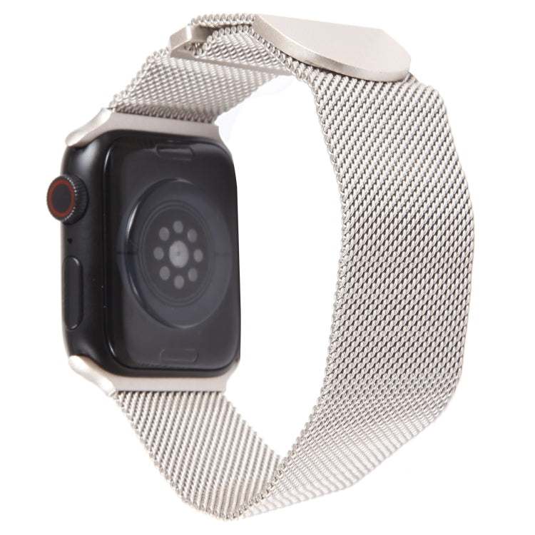 For Apple Watch 8 45mm Milanese Metal Magnetic Watch Band(Starlight) - Watch Bands by PMC Jewellery | Online Shopping South Africa | PMC Jewellery