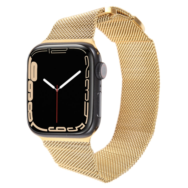 For Apple Watch SE 44mm Milanese Metal Magnetic Watch Band(Gold) - Watch Bands by PMC Jewellery | Online Shopping South Africa | PMC Jewellery