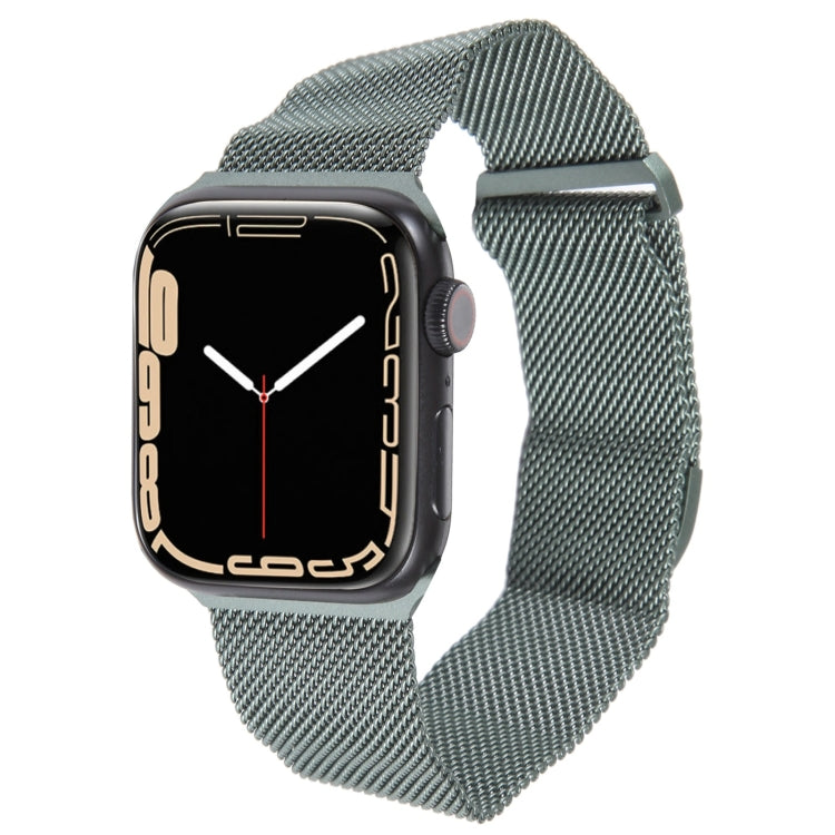 For Apple Watch 3 42mm Milanese Metal Magnetic Watch Band(Pine Green) - Watch Bands by PMC Jewellery | Online Shopping South Africa | PMC Jewellery