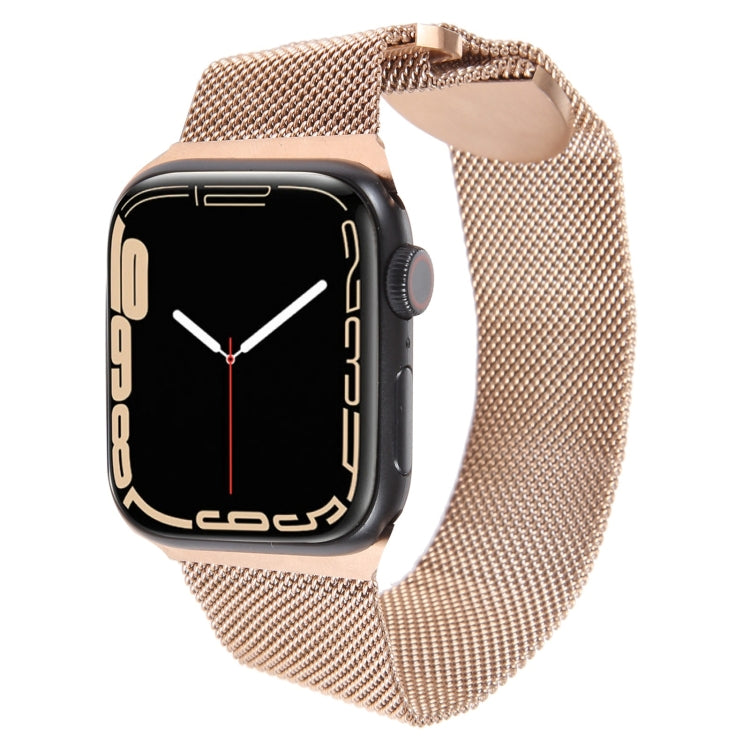 For Apple Watch 38mm Milanese Metal Magnetic Watch Band(Rose Gold) - Watch Bands by PMC Jewellery | Online Shopping South Africa | PMC Jewellery