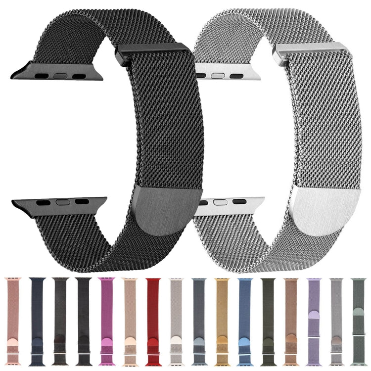 For Apple Watch 9 41mm Milanese Metal Magnetic Watch Band(Starlight) - Watch Bands by PMC Jewellery | Online Shopping South Africa | PMC Jewellery