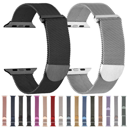 For Apple Watch 9 41mm Milanese Metal Magnetic Watch Band(Starlight) - Watch Bands by PMC Jewellery | Online Shopping South Africa | PMC Jewellery