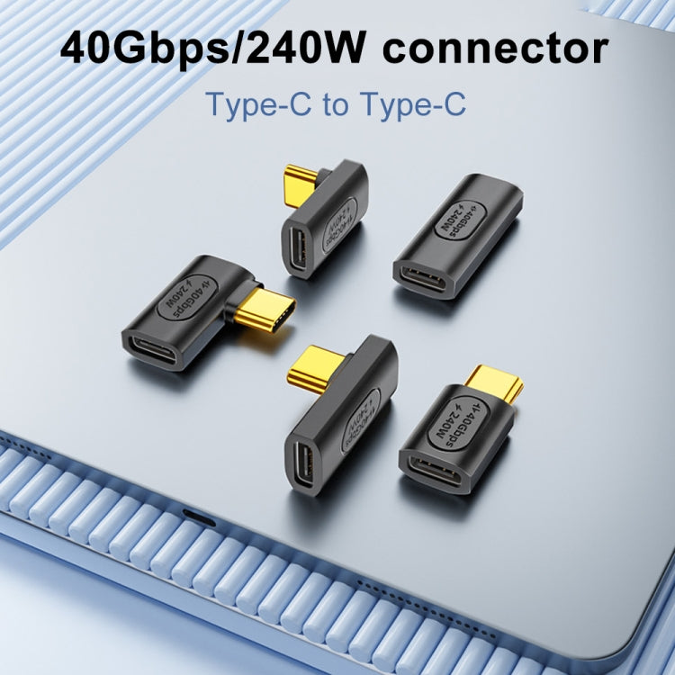 40Gbps 240W USB-C / Type-C Female to USB-C / Type-C Male 3D Bend Adapter(Black) - Cable & Adapters by PMC TechLife | Online Shopping South Africa | PMC TechLife | Buy Now Pay Later Mobicred