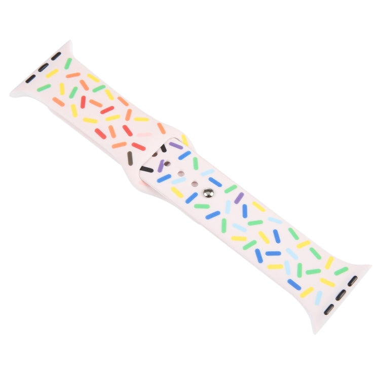 Rainbow Raindrops Silicone Watch Band For Apple Watch 8 41mm(Pink) - Watch Bands by PMC TechLife | Online Shopping South Africa | PMC TechLife
