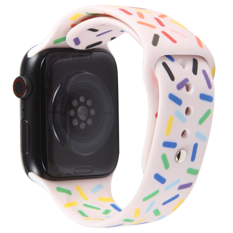 Rainbow Raindrops Silicone Watch Band For Apple Watch 8 41mm(Pink) - Watch Bands by PMC TechLife | Online Shopping South Africa | PMC TechLife