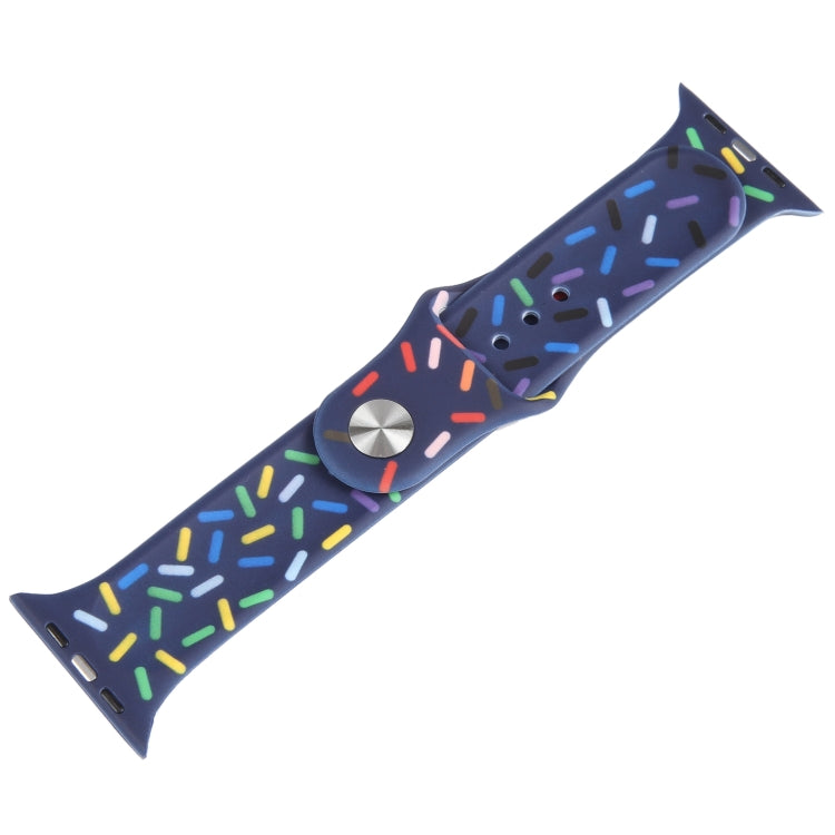 Rainbow Raindrops Silicone Watch Band For Apple Watch 8 41mm(Midnight) - Watch Bands by PMC TechLife | Online Shopping South Africa | PMC TechLife