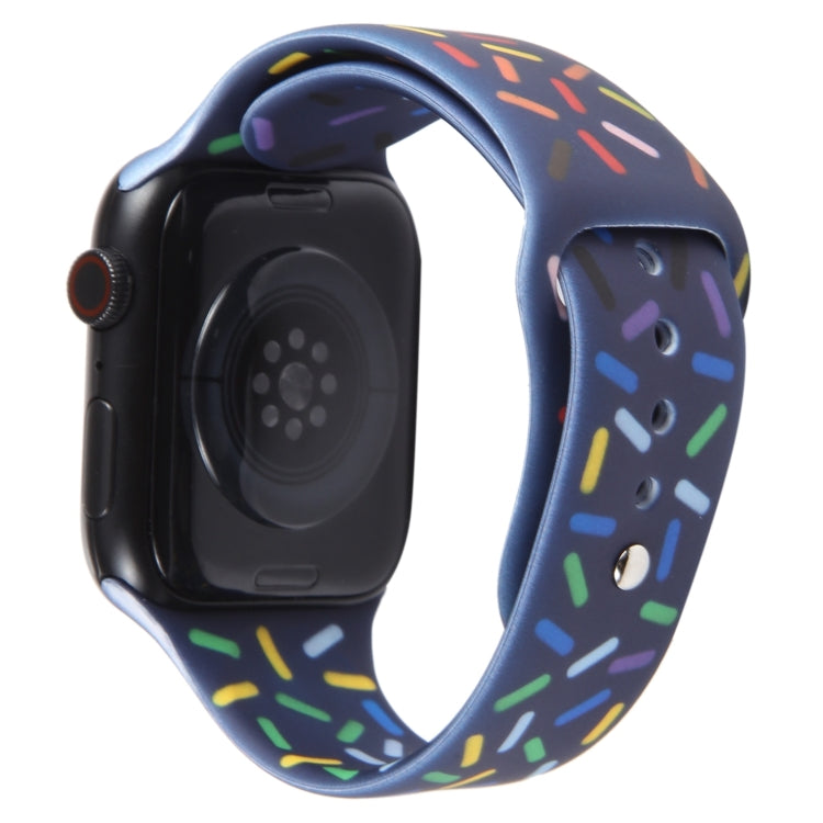 Rainbow Raindrops Silicone Watch Band For Apple Watch 8 41mm(Midnight) - Watch Bands by PMC TechLife | Online Shopping South Africa | PMC TechLife