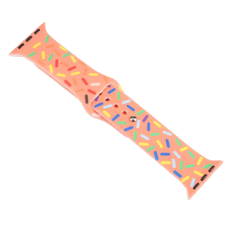 Rainbow Raindrops Silicone Watch Band For Apple Watch 7 41mm(Orange) - Watch Bands by PMC TechLife | Online Shopping South Africa | PMC TechLife