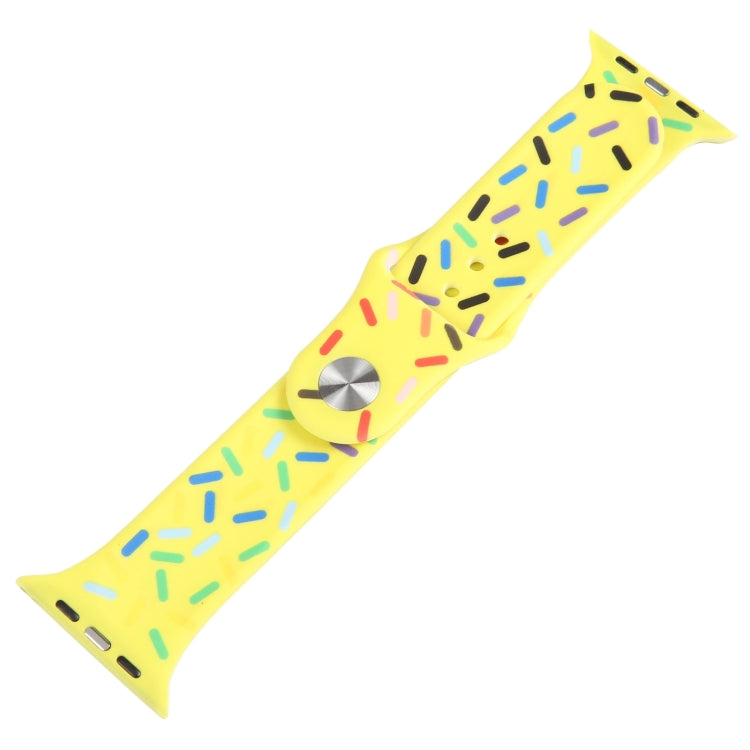 Rainbow Raindrops Silicone Watch Band For Apple Watch SE 2022 40mm(Yellow) - Watch Bands by PMC Jewellery | Online Shopping South Africa | PMC Jewellery