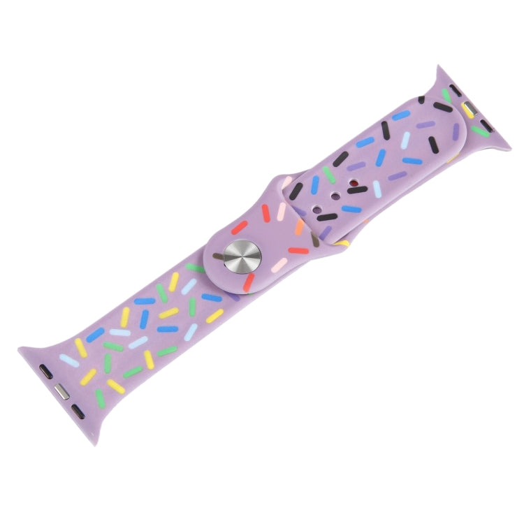 Rainbow Raindrops Silicone Watch Band For Apple Watch SE 40mm(Light Purple) - Watch Bands by PMC TechLife | Online Shopping South Africa | PMC TechLife