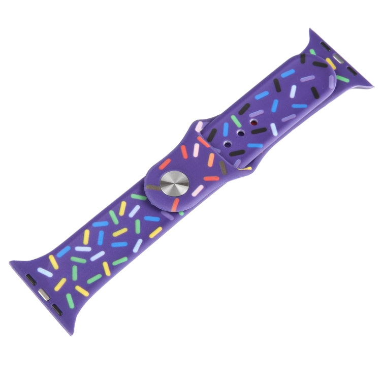 Rainbow Raindrops Silicone Watch Band For Apple Watch 6 40mm(Dark Purple) - Watch Bands by PMC TechLife | Online Shopping South Africa | PMC TechLife