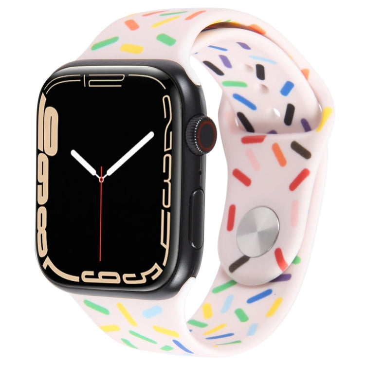 Rainbow Raindrops Silicone Watch Band For Apple Watch 3 38mm(Pink) - Watch Bands by PMC TechLife | Online Shopping South Africa | PMC TechLife